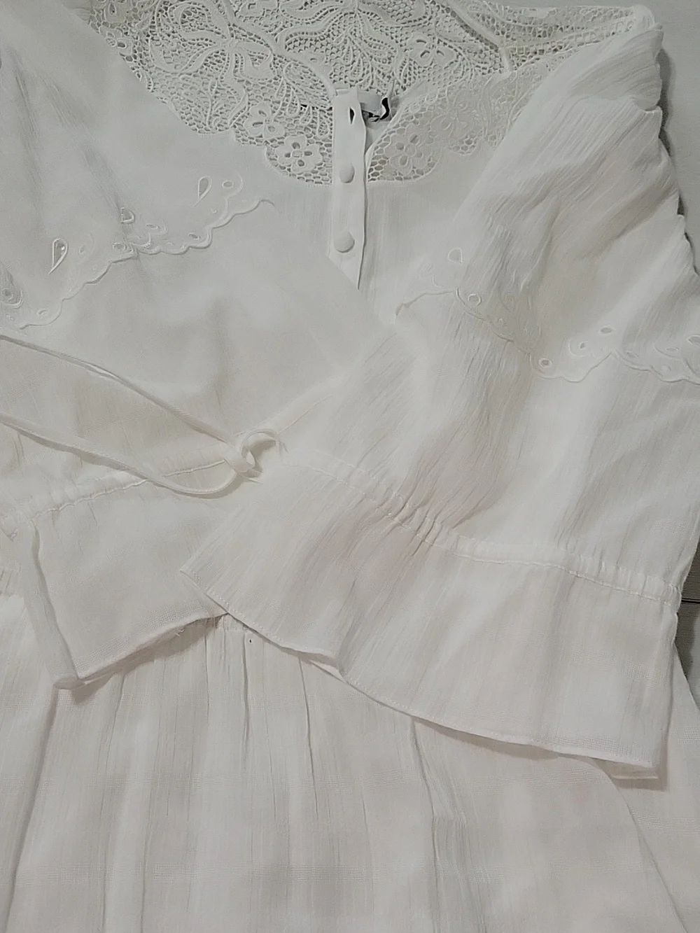 NWOT Coach 2 White Lace-Trim Cotton Midi Dress With Pockets - Picture 8 of 8
